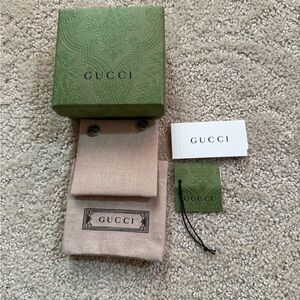 Gucci Silver Earrings with Green Box